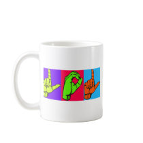 LOL Warhol ASL Sign Language Design #2 Coffee Mugs