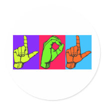 LOL Warhol ASL Sign Language Design #2 Sticker