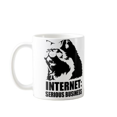 lolcat the internet is serious business mugs by strk3
