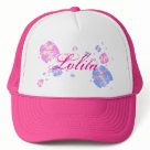 trucker_hat - Pretty fractals, reminiscent of abstract skulls and frilly text grace this Hot Pink cap. Perfect for the Bold at heart.: Sizes  Available colors: white_hot_pink
