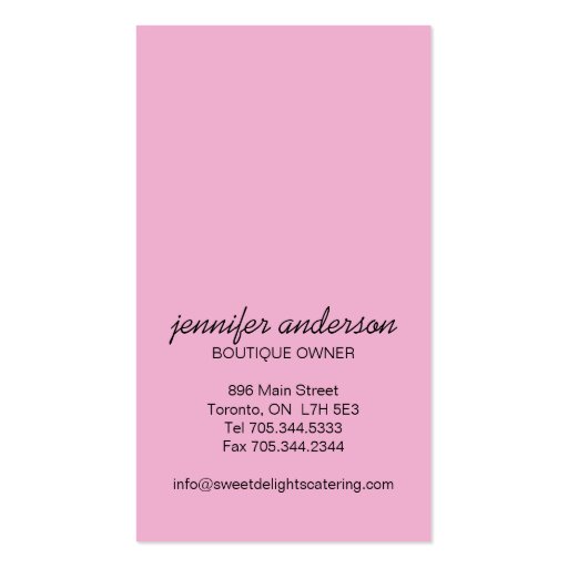 Lolli Cakes Business Cards (back side)