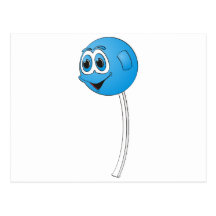 Lollipop Blueberry Cartoon Post Card