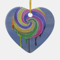 lollipop, candy, sugar, fueled, sugarfueled, michael, banks, coallus, rainbow, color, Ornament with custom graphic design