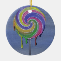 lollipop, candy, sugar, fueled, sugarfueled, michael, banks, coallus, rainbow, color, Ornament with custom graphic design