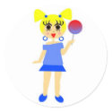 Lollipop Girl Sticker- Blonde