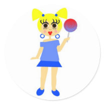 Lollipop Girl Sticker- Blonde