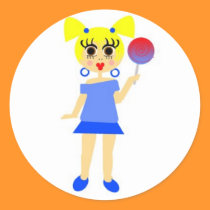 Lollipop Girl Sticker- Blonde