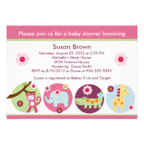 Lollipop Jungle Animals Baby Shower Invitation invitations