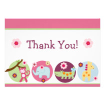 Lollipop Jungle Animals Thank You Card invitations