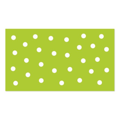 Lollipop Lime Green Polka Dot Chic Business Card (back side)