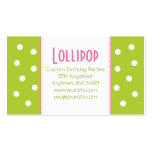 Lollipop Lime Green Polka Dot Chic Business Card business cards