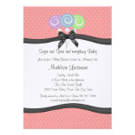 Lollipops and Polka Dots Baby Shower Custom Announcements