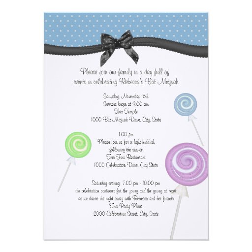 Lollipops and Polka Dots Events and Information Personalized Invite