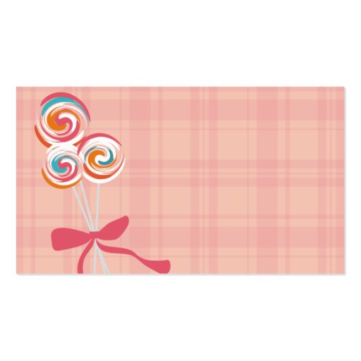lollipops candy maker baking business card pink (front side)