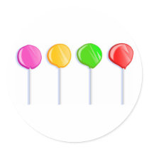 Lollipops Round Sticker
