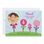Lollypop Birthday Photo Invitation Card