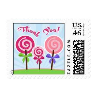 Lollypop Thank you Small Postage stamp