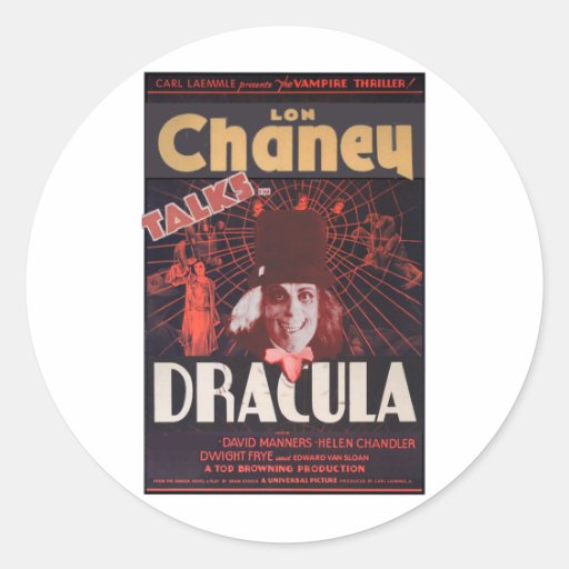 Lon Chaney as Dracula Stickers