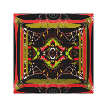 Lona envuelta fractal rojo negro del oro impresion en lona