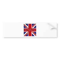 'London' ambigram on UK flag Bumper Sticker