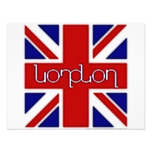 'London' ambigram on UK flag Personalized Invitation