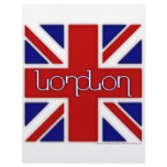 'London' ambigram on UK flag Letterhead Design