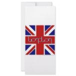 'London' ambigram on UK flag rack cards