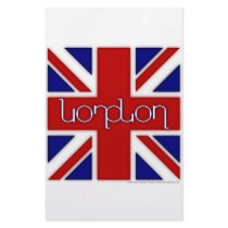 'London' ambigram on UK flag Customized Stationery