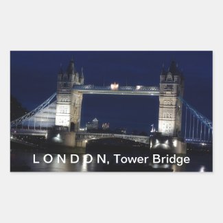 London at night, Tower Bridge Rectangle Sticker
