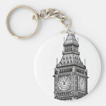 London Big Ben Illustration Key Chain