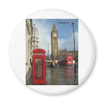 London Big Ben Phone box (by St.K) Fridge Magnet