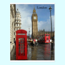 London Big Ben Phone box (by St.K) Postcard