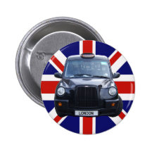 London Black Taxi Cab Pinback Buttons