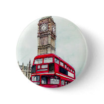 London Bus and Big Ben Pin