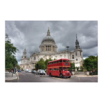 London Bus and St Pauls Cathedral England posters