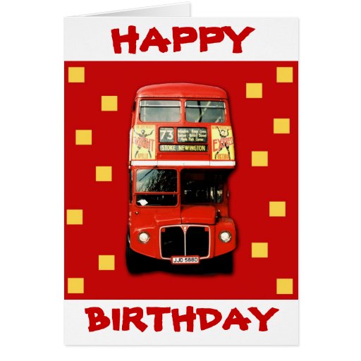 London Bus Birthday Card 01 Zazzle