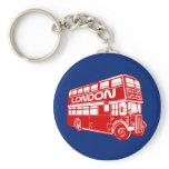 London Bus button Keychain
