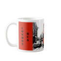 London Bus Mug - Red Bands by LondonBus London Bus Mug - Red Bands
