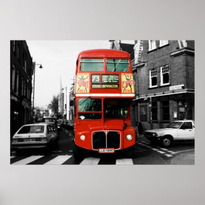 London Bus Poster 2 by LondonBus. Poster of the Routemaster 73 Bus, 