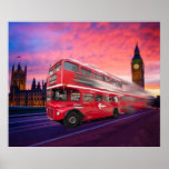 London Bus Sunset Canvas Print