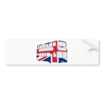 London Bus with Union Jack t shirts and gifts Bumper Sticker