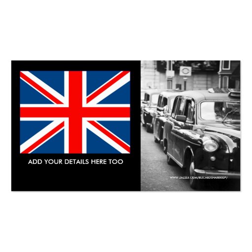 London cabbies business card templates (back side)