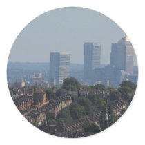 London Canary Wharf View Round Sticker