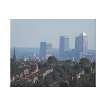 London Cityscape - Canary Wharf photo Stretched Canvas Print