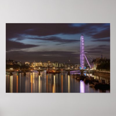 london eye night. London Eye and River Thames at