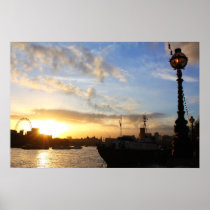 London Eye sunset posters