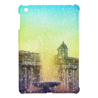 London Fountain Blue Yellow Art iPad mini case