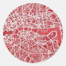 London Map Art Red Sticker