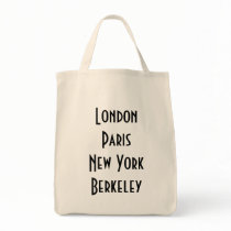 London Paris New York Berkeley Canvas Bag