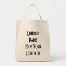 London Paris New York Hoboken Canvas Bags